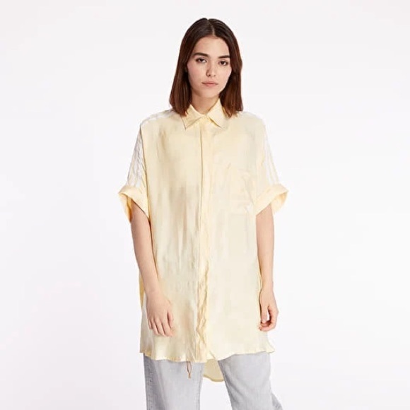 Adidas originals Satin Yellow Button-Up Shirt Dress - Picture 3 of 9